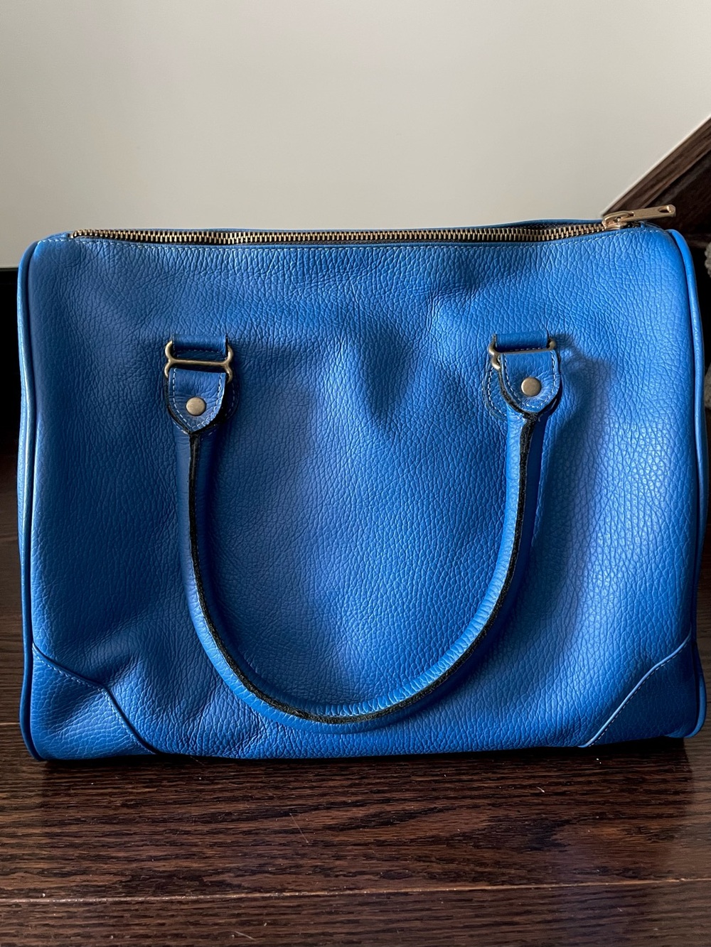 NWT American Apparel Genuine Leather Everyday Bag Deep Blue